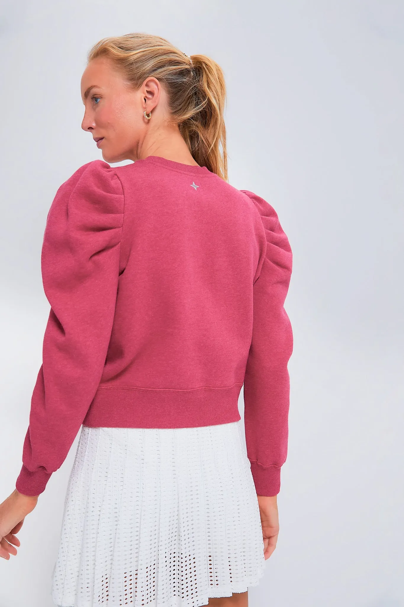 Heathered Pink Puff Sleeve Maisie Pullover