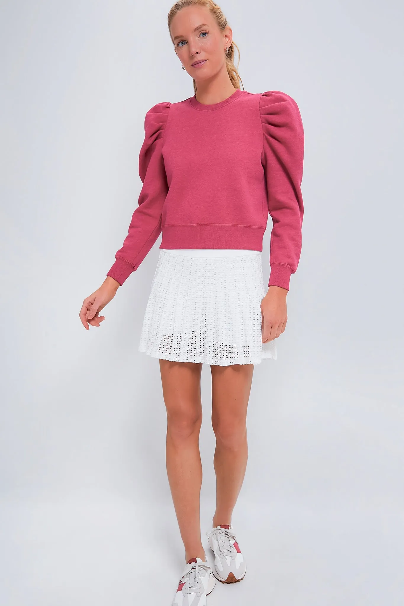 Heathered Pink Puff Sleeve Maisie Pullover