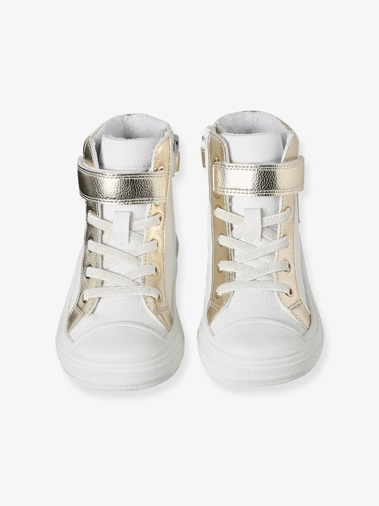 High-Top Trainers with Laces & Zips for Girls - white