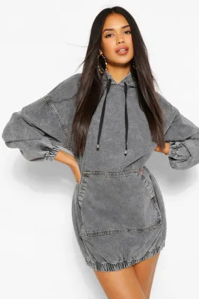 Hooded Denim Pullover Dress