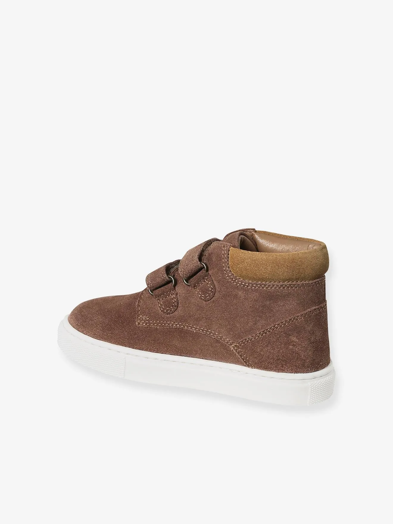 Hook-&-Loop Trainers in Leather for Boys - brown