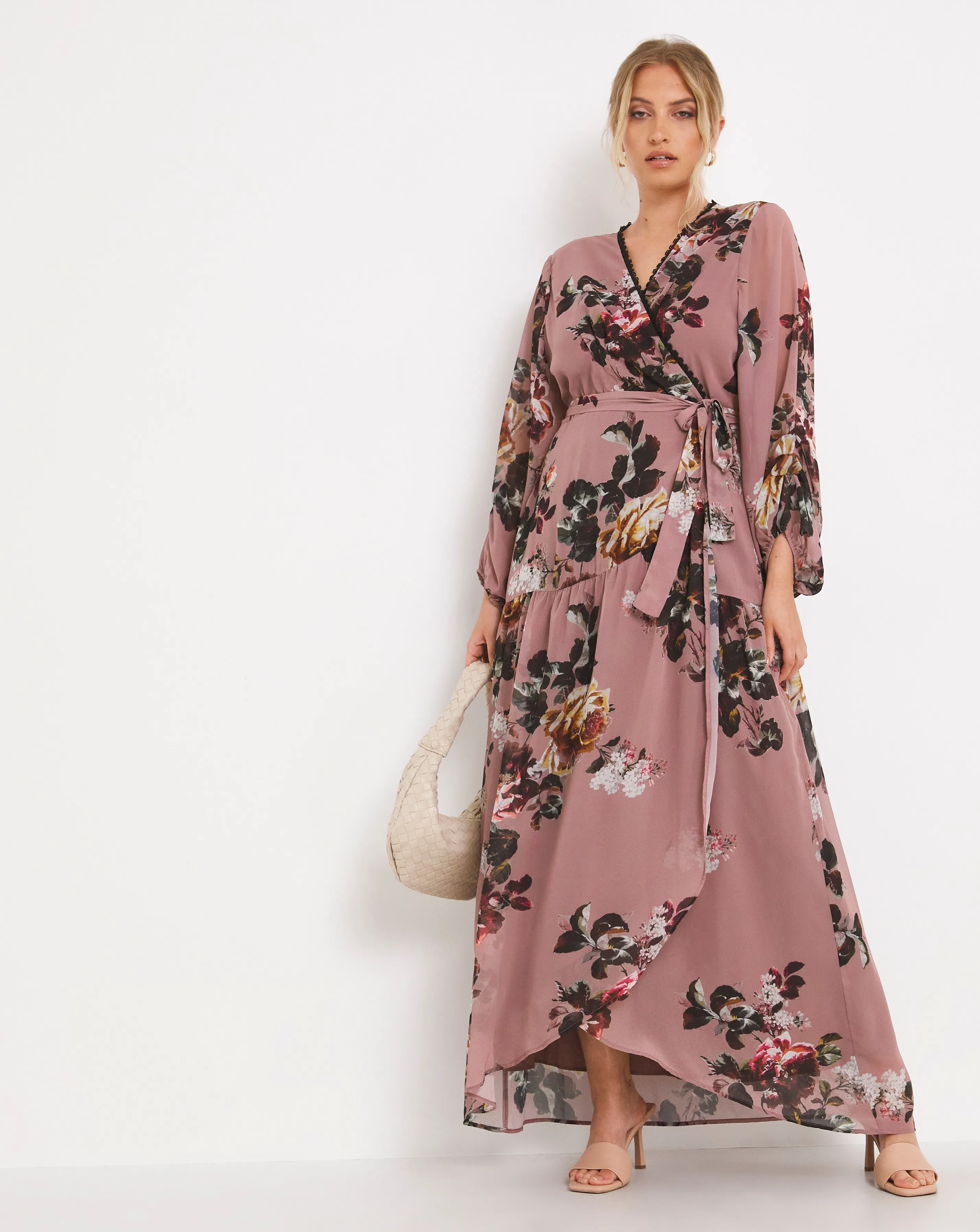 Hope & Ivy Vintage Roses Wrap Dress | Simply Be