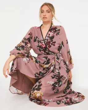 Hope & Ivy Vintage Roses Wrap Dress | Simply Be