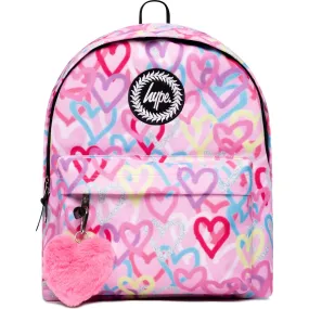 Hype Graffiti Hearts Backpack - Pink/Multi