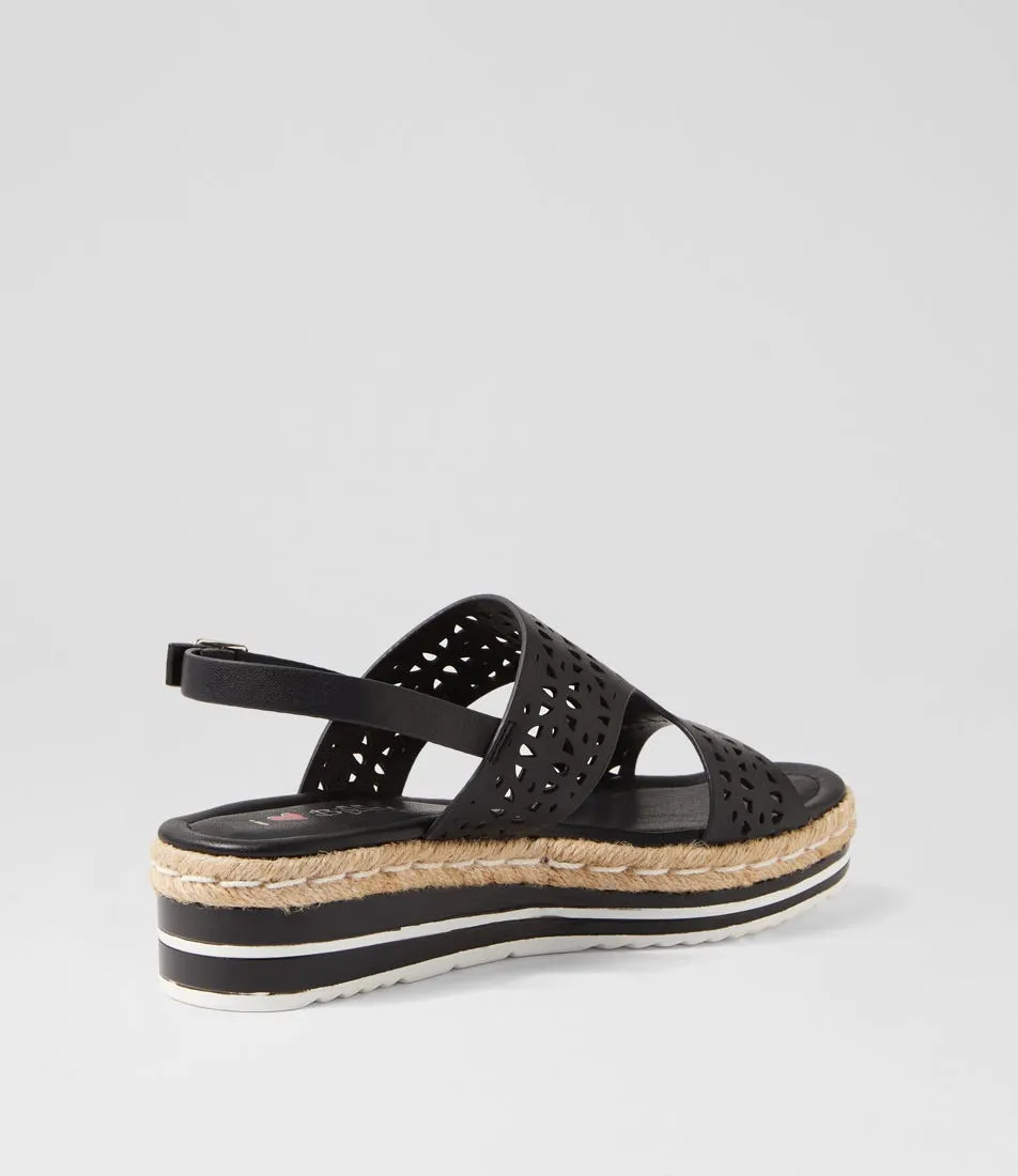 I LOVE BILLY Crento Black Sandals