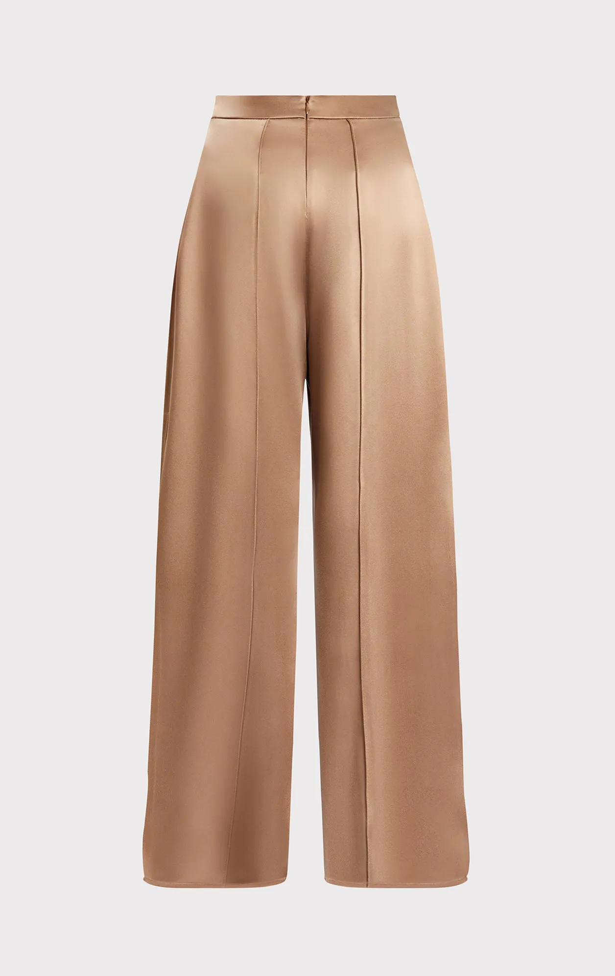 Icon High Waist Silk Wide Leg Pants | Toffee