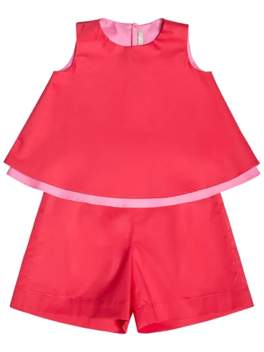 Il Gufo   Stretch poplin sleeveless top & shorts 