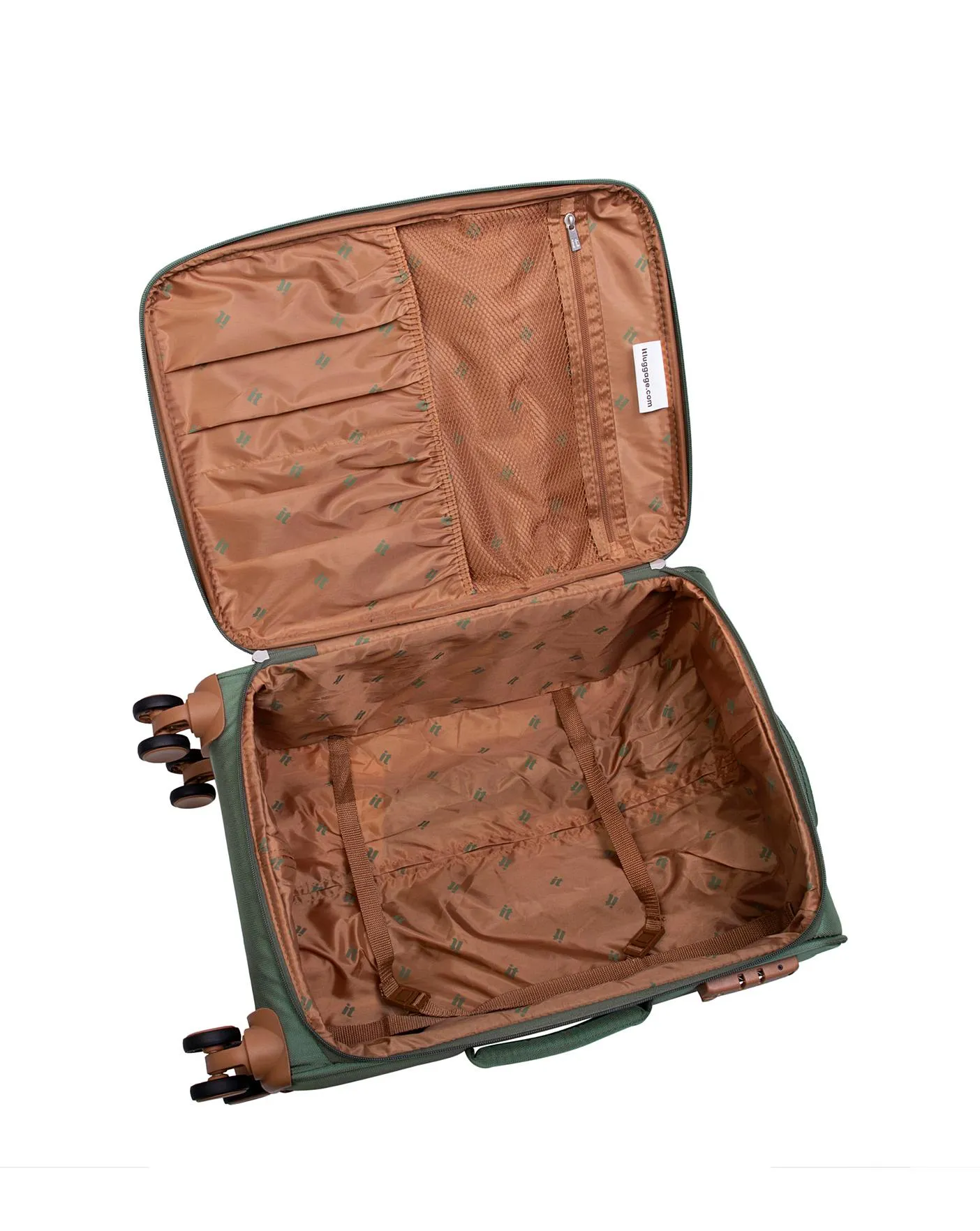 IT Luggage Fusional Green Tea Cabin Softshell Suitcase with TSA Lock