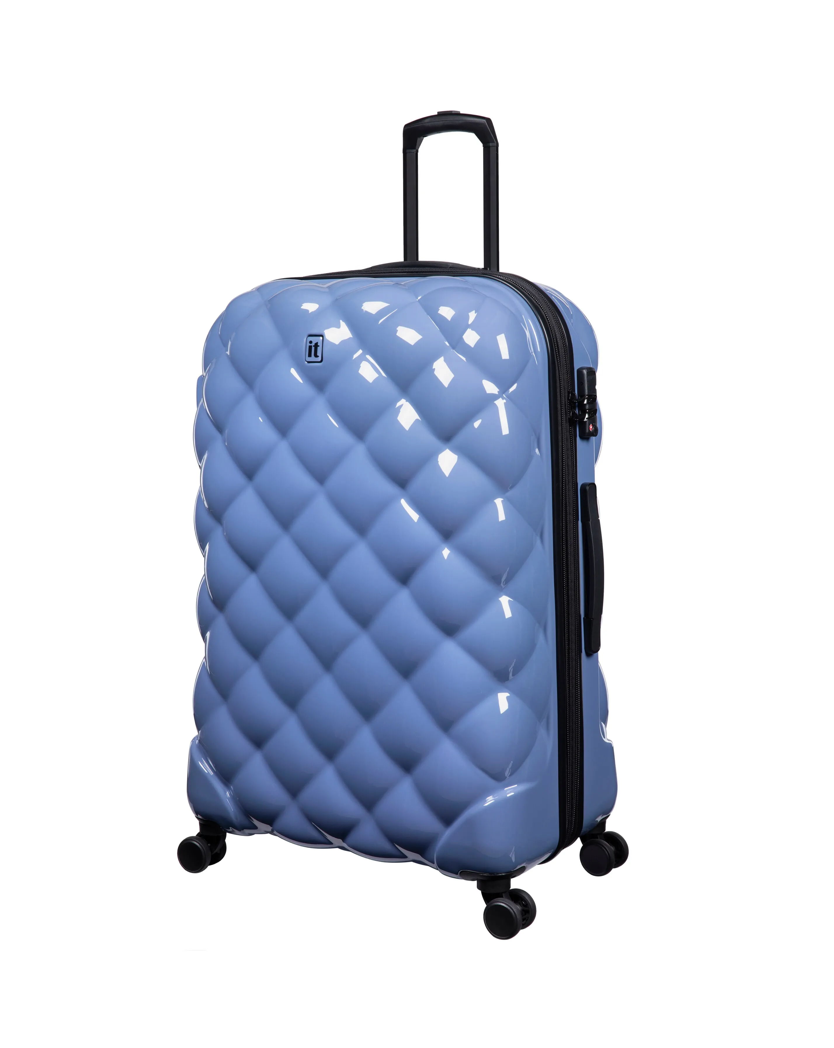 IT Luggage St Tropez Trois Elemental Blue Large Suitcase with TSA Lock | Simply Be