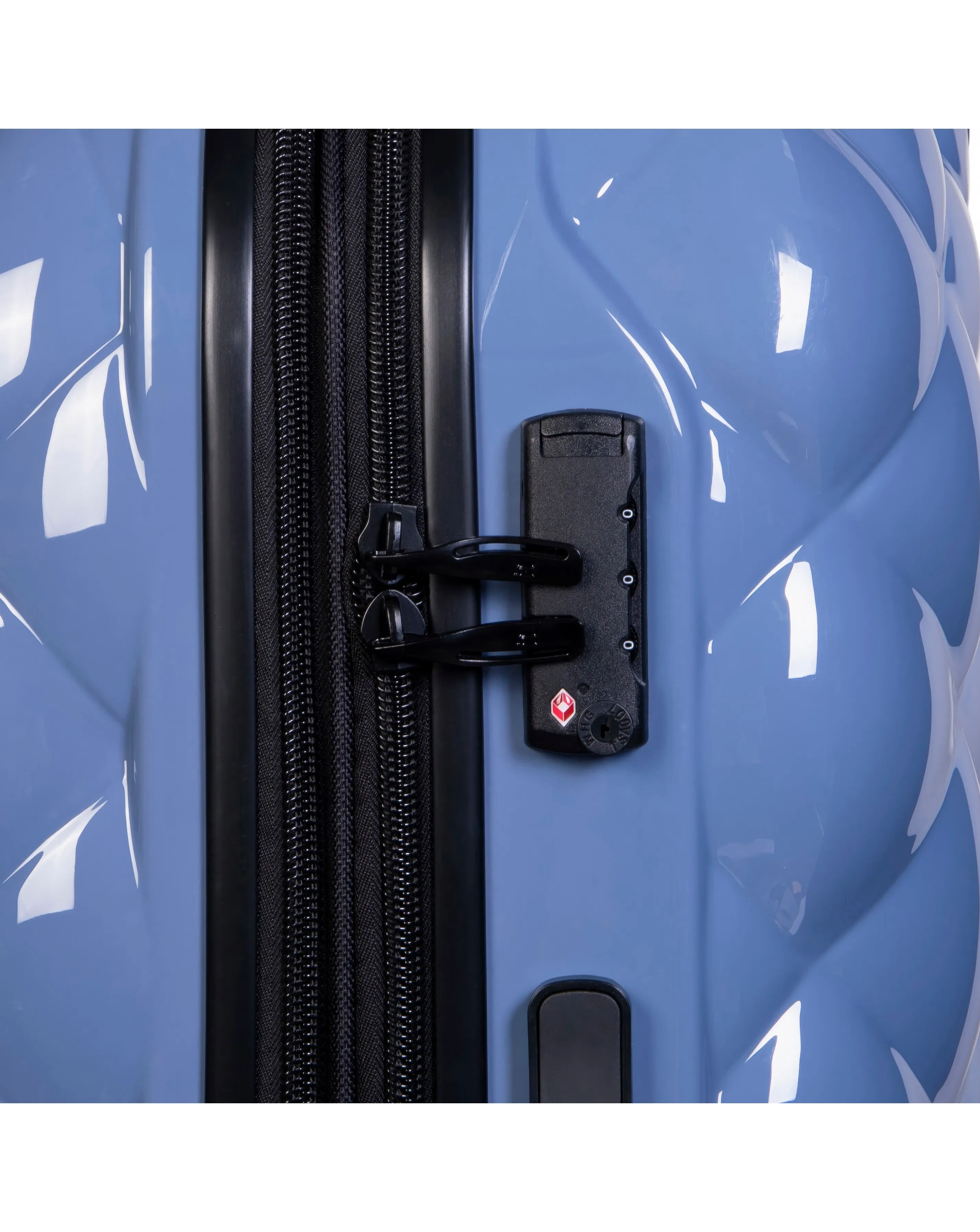 IT Luggage St Tropez Trois Elemental Blue Large Suitcase with TSA Lock | Simply Be