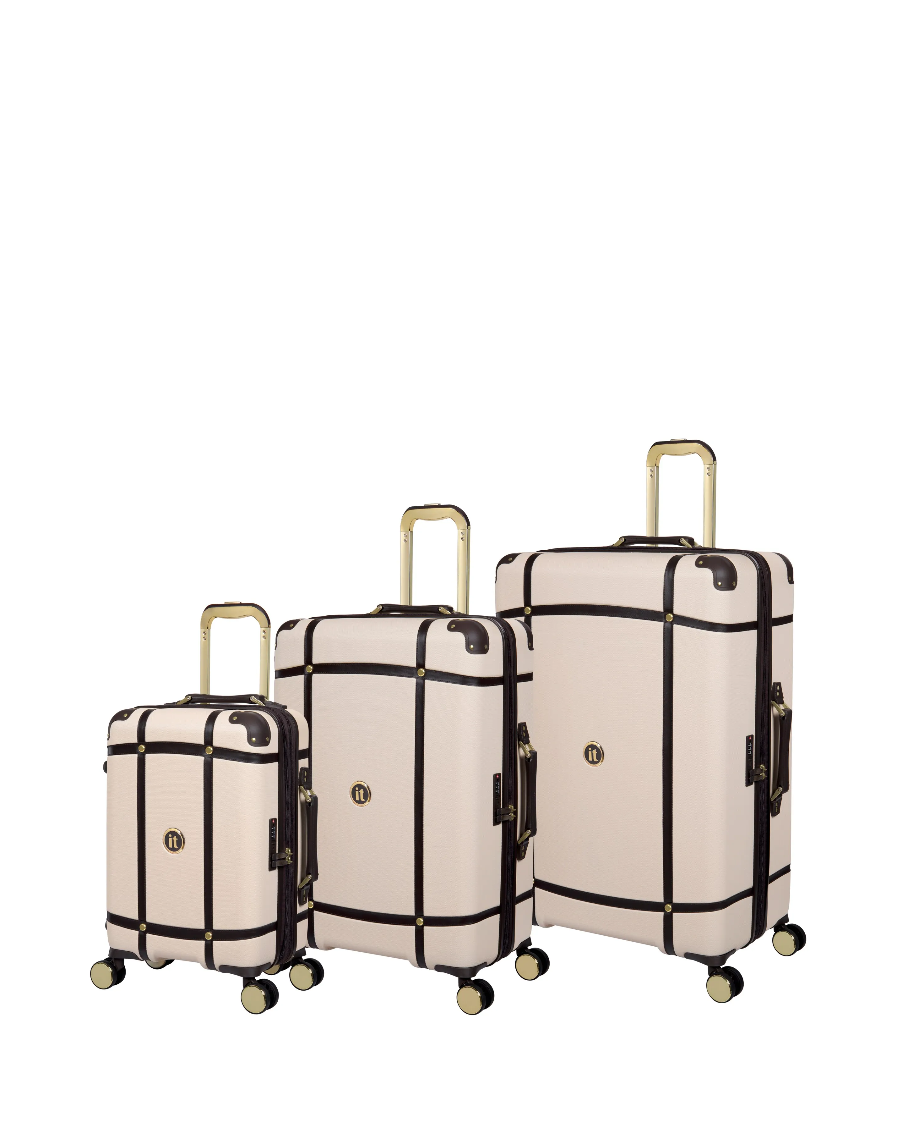 IT Luggage Superiority Cream 3pc Suitcase Set with TSA Lock | Simply Be