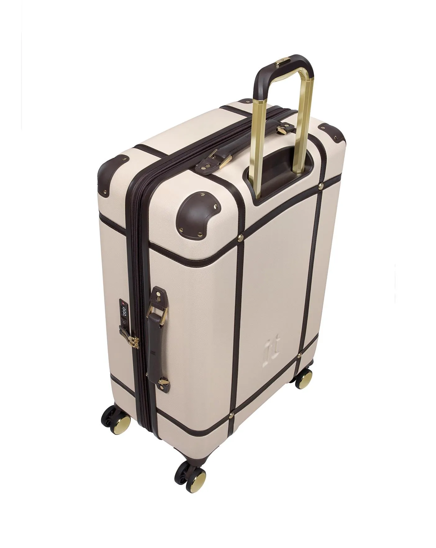 IT Luggage Superiority Cream Medium Suitcase with TSA Lock