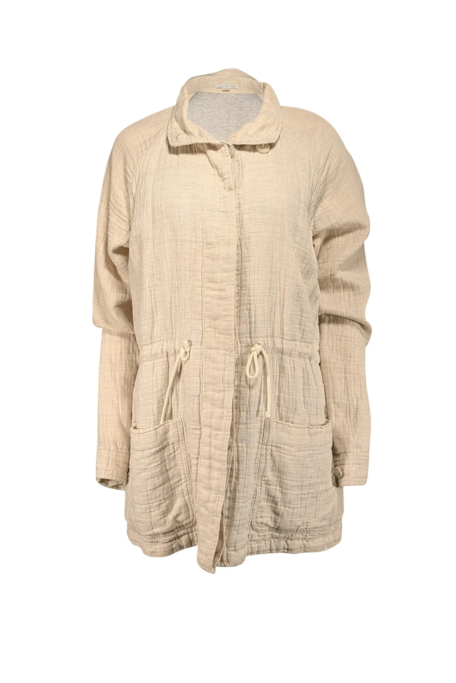 James Perse - Cream Textured Cotton & Linen Jacket Sz XL