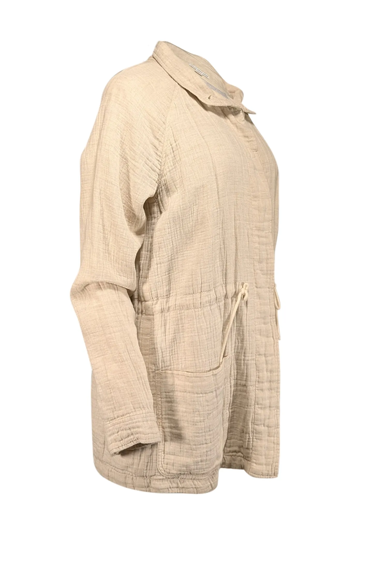 James Perse - Cream Textured Cotton & Linen Jacket Sz XL