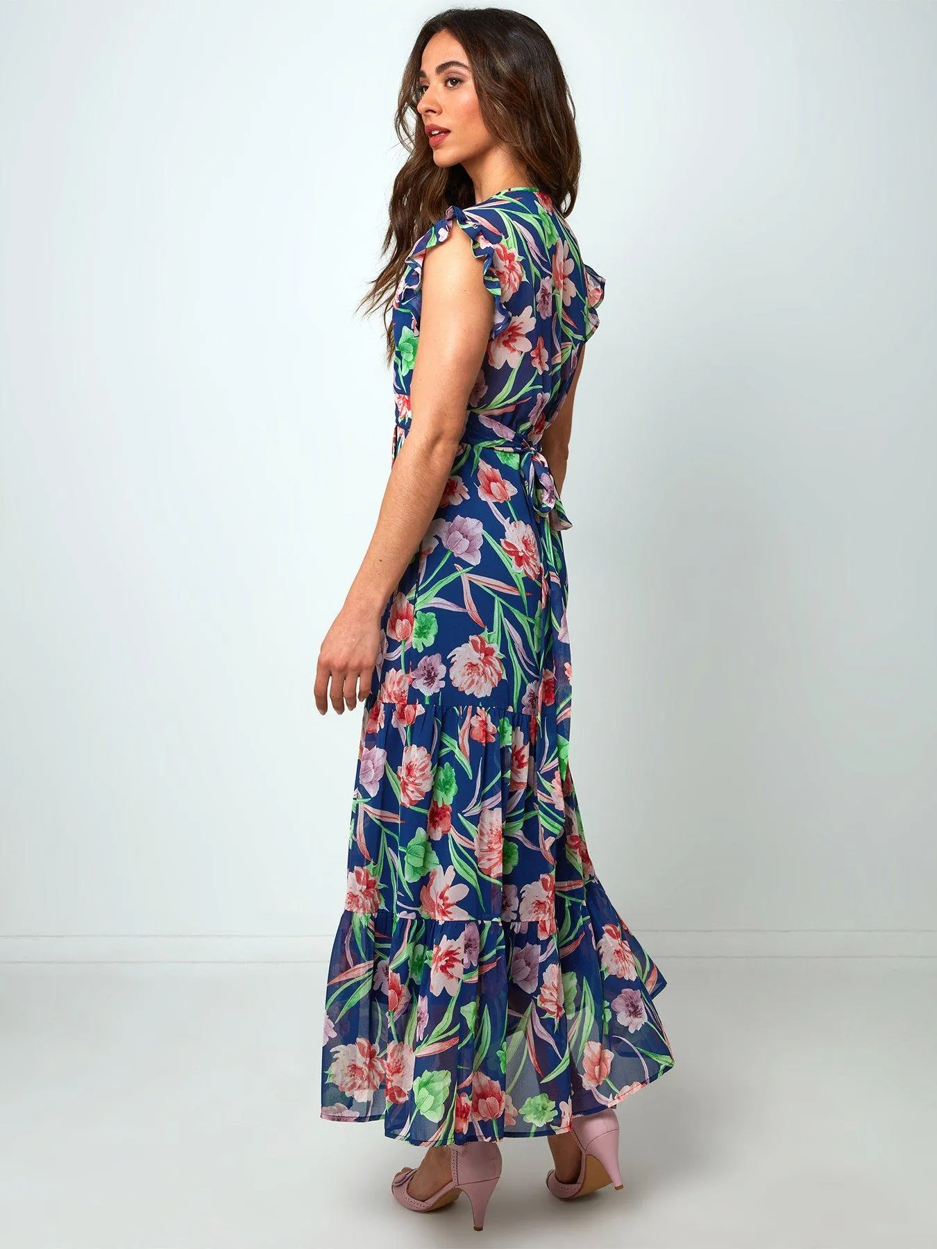 Joe Browns Tulip Wrap Maxi Dress -Navy Multi