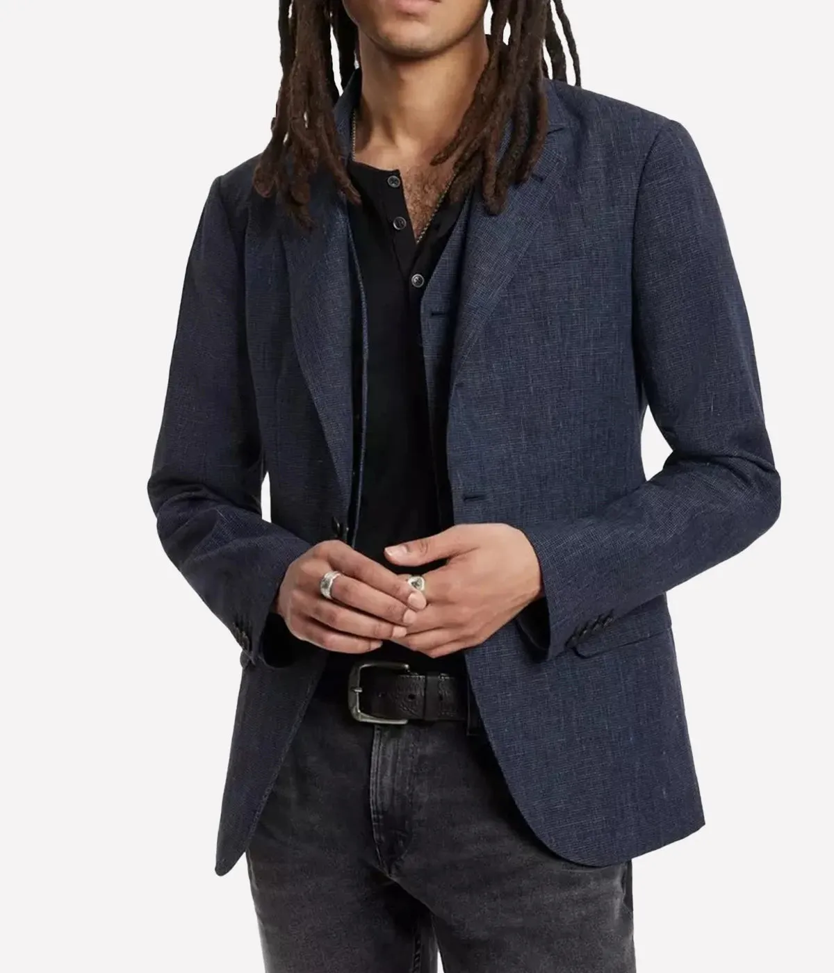 John Varvatos Slim Fit Notch Label Jacket in Ink Blue