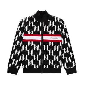 Karl Lagerfeld Black, White And Red Jacket For Girls And Teen