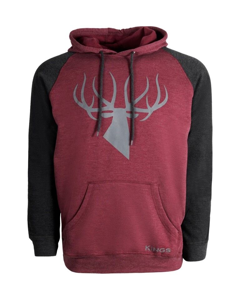 King's Camo Men's Logo Triblend Fleece Hoodie in Maroon/Charcoal