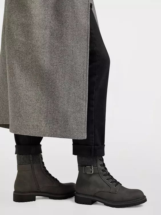 Landrover  Grey Ankle Boot with Buckle Detail