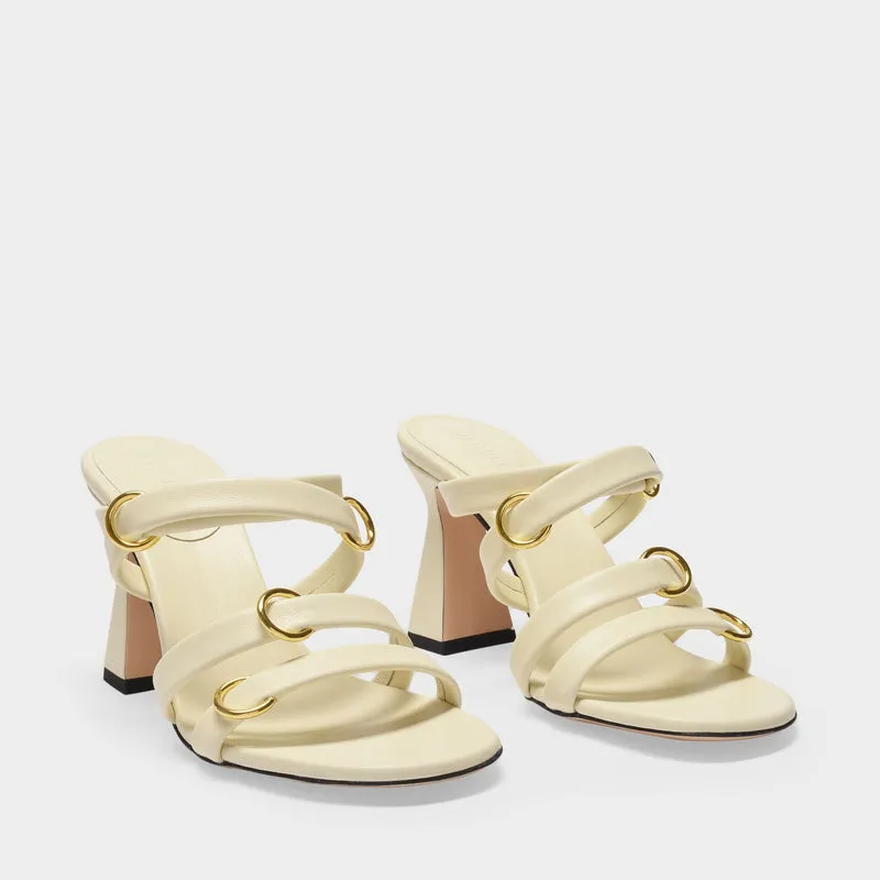 Lara Sandals in Cream Leather