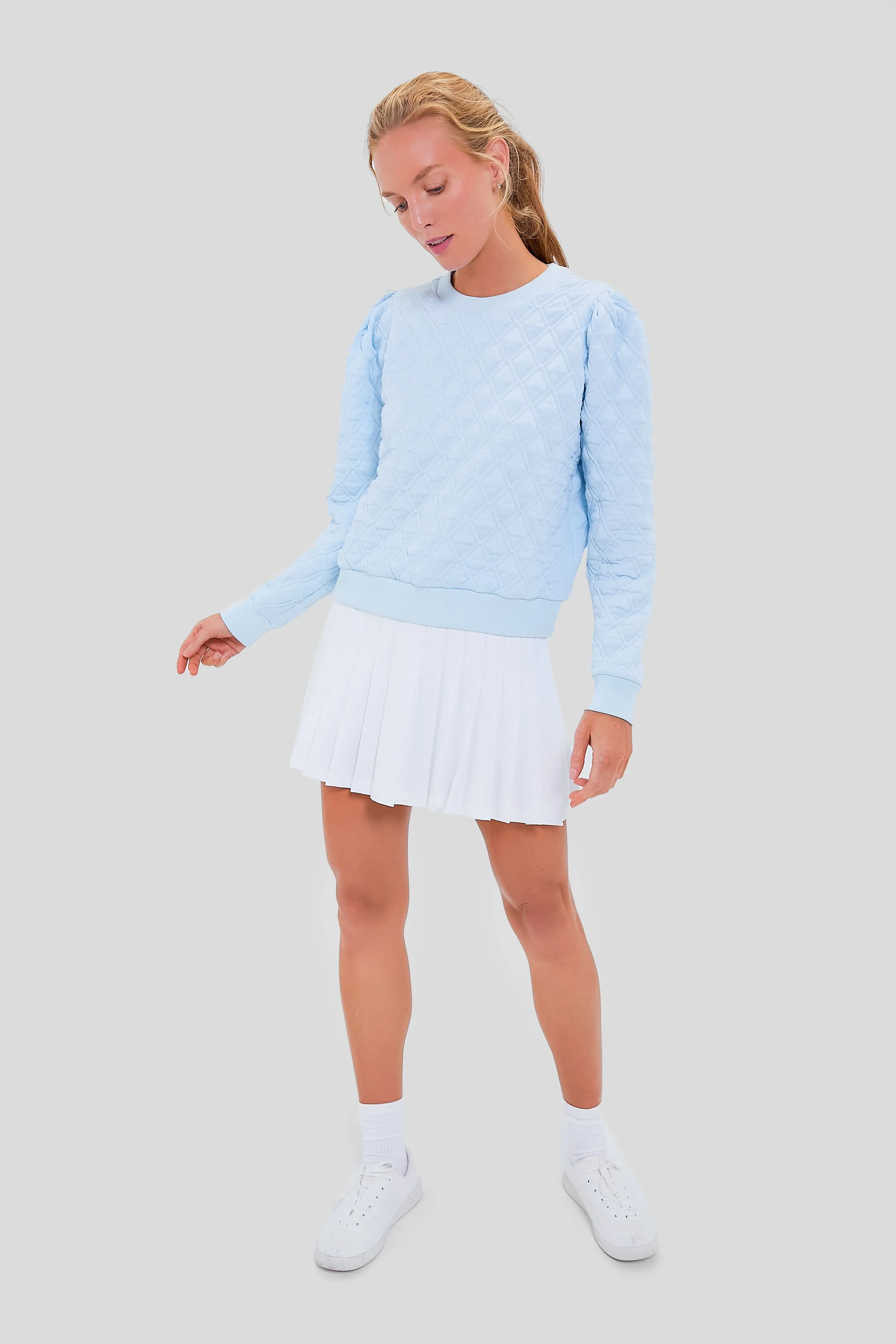 Light Blue Puff Sleeve Campbell Pullover