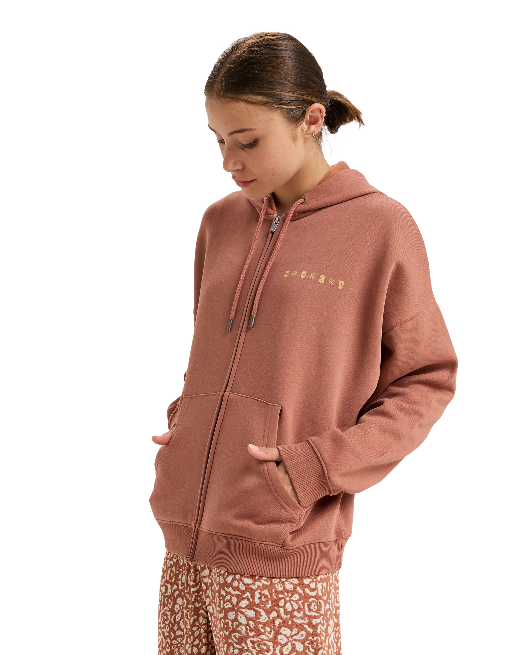 Lineup Oversized Zip Hoodie - Russet