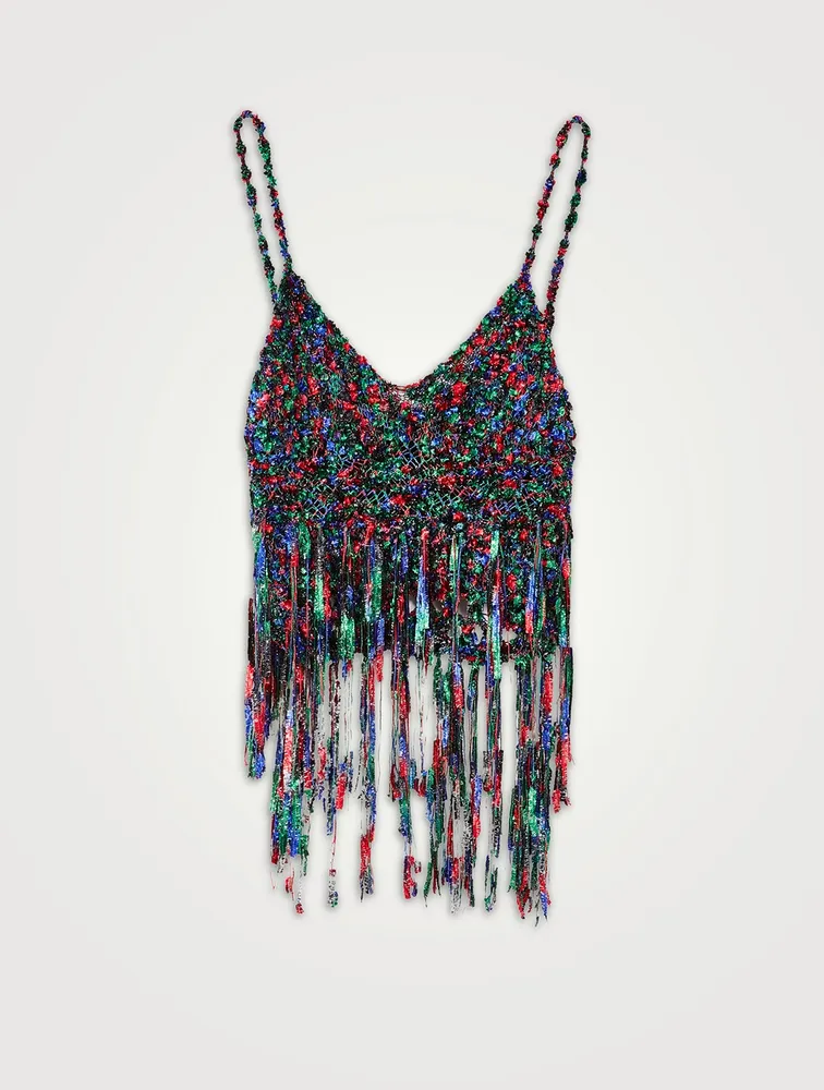 LOEWE Paula's Ibiza Sleeveless Fringed Top