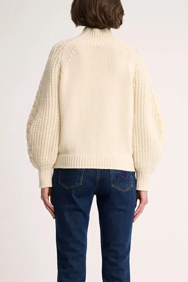 Luisa Spagnoli COMITATO CREAM MOCK NECK PULLOVER