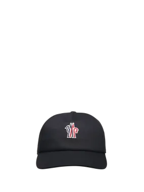 MEN MONCLER GRENOBLE BLACK COTTON BASEBALL CAP