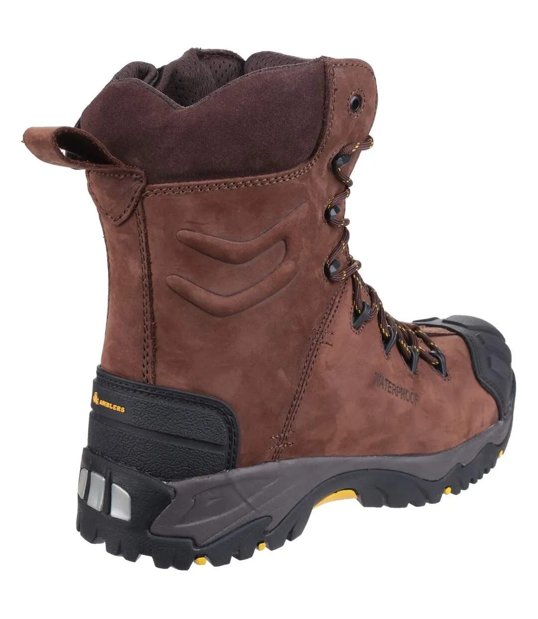 Mens as995 pillar composite waterproof zip safety hi-boot brown Amblers