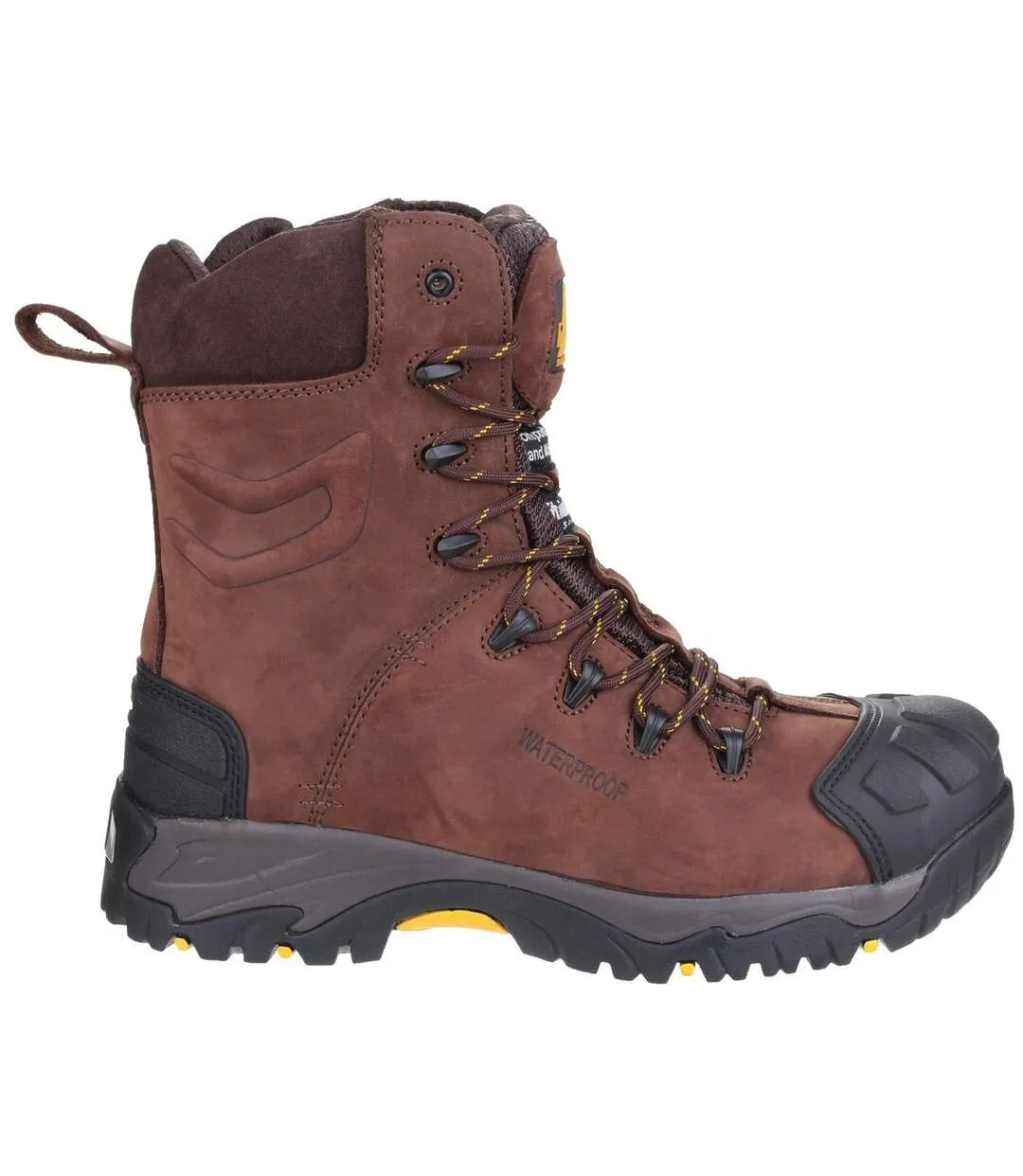 Mens as995 pillar composite waterproof zip safety hi-boot brown Amblers