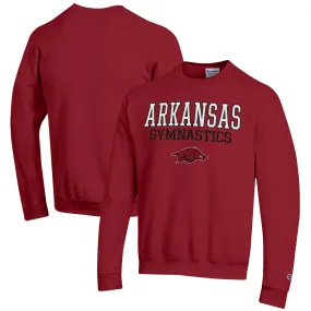 Men's Champion  Cardinal Arkansas Razorbacks Gymnastics Stack Powerblend Pullover Sweatshirt