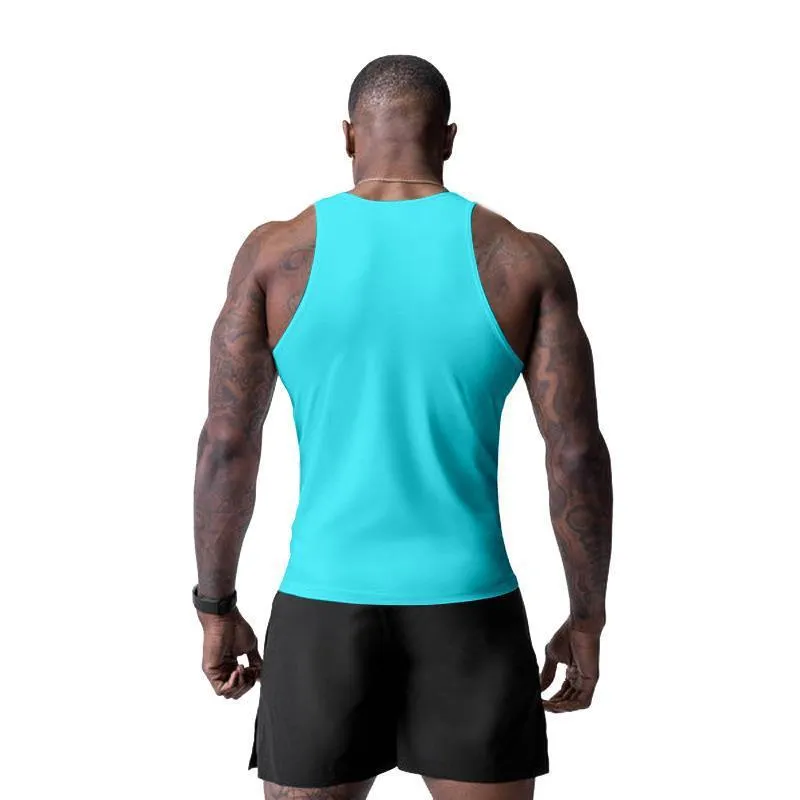 Men's Solid Tight Sleeveless Sports Fitness Tank Top 05923822Z