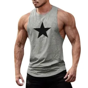 Men's Sports Printed Crew Neck Sleeveless Tank Top 05419813X