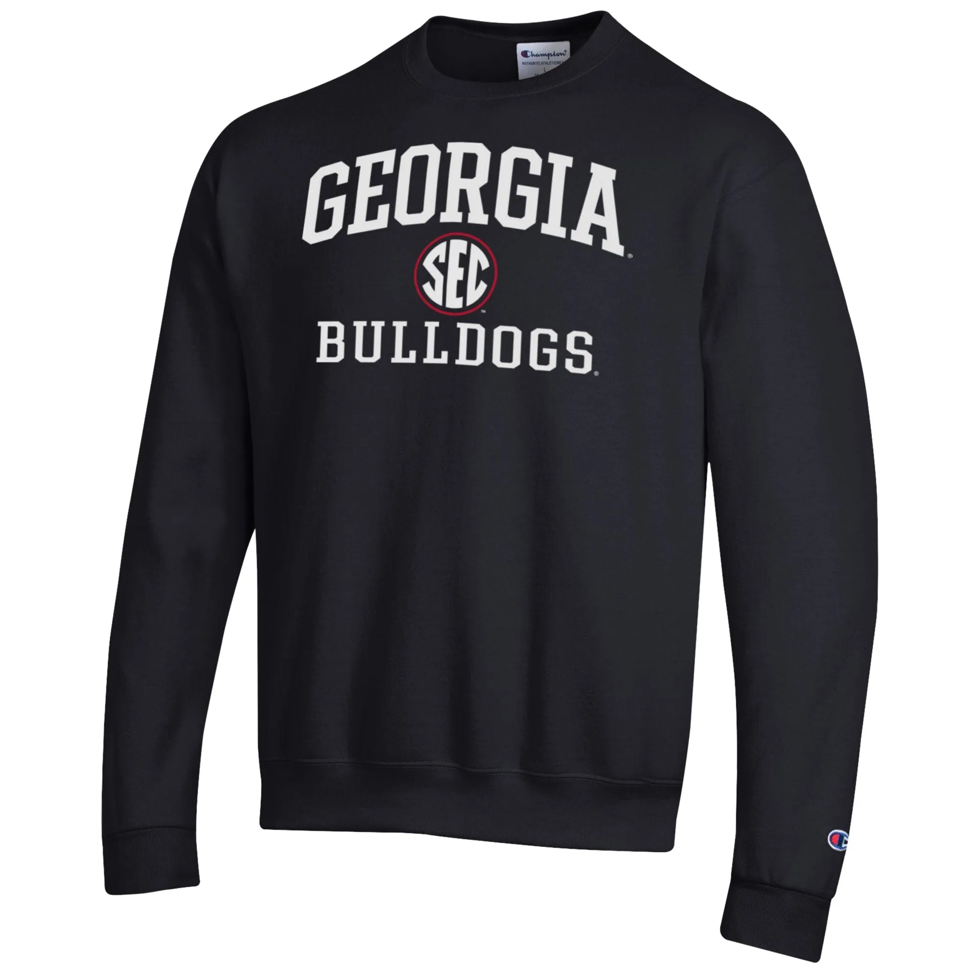 Men's Champion Black Georgia Bulldogs Team Fleece Pullover Sweatshirt