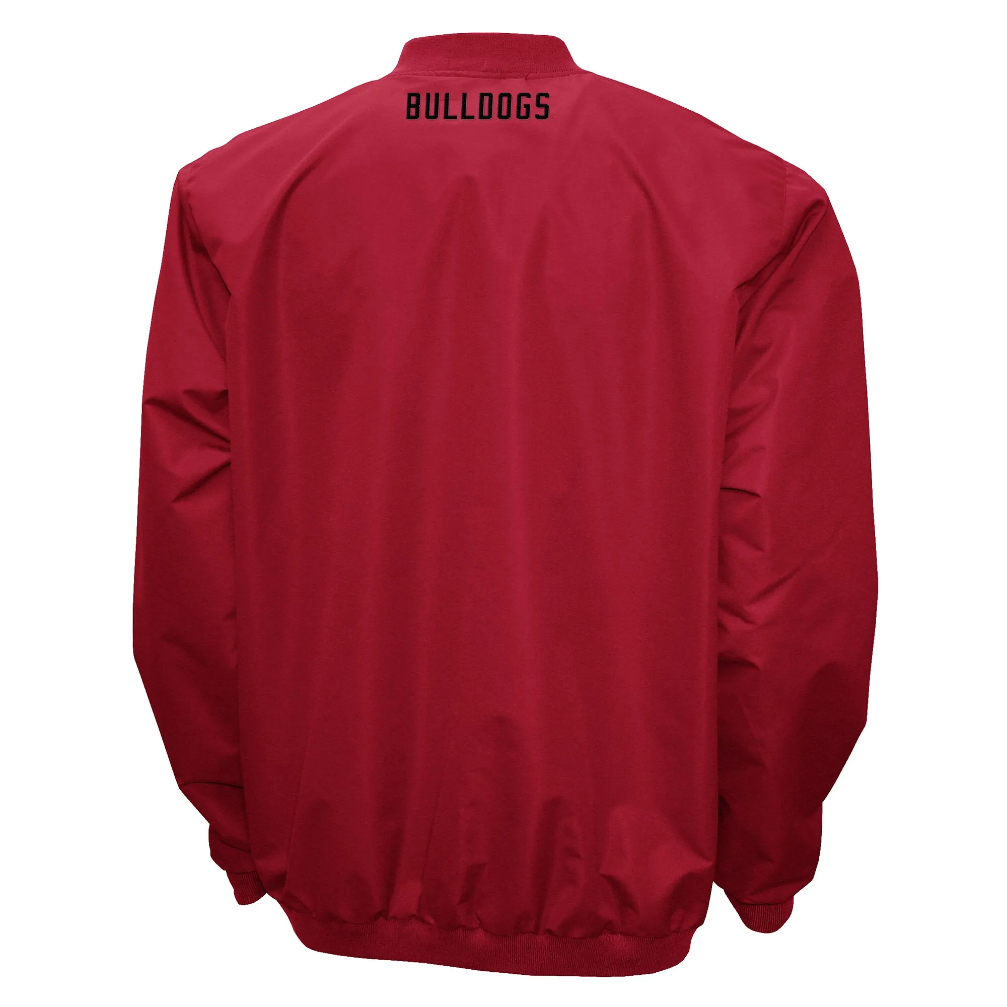 Men's Franchise Club Red Georgia Bulldogs Big Logo Windshell V-Neck Pullover Jacket