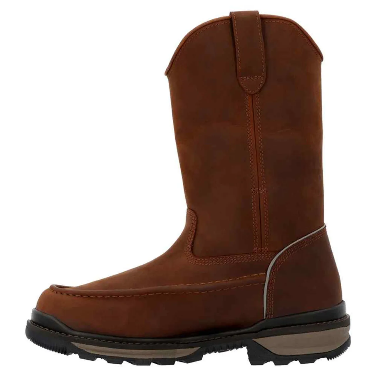 Men's Rocky Rams Horn Waterproof Pull-On Work Boot - Crazy Horse