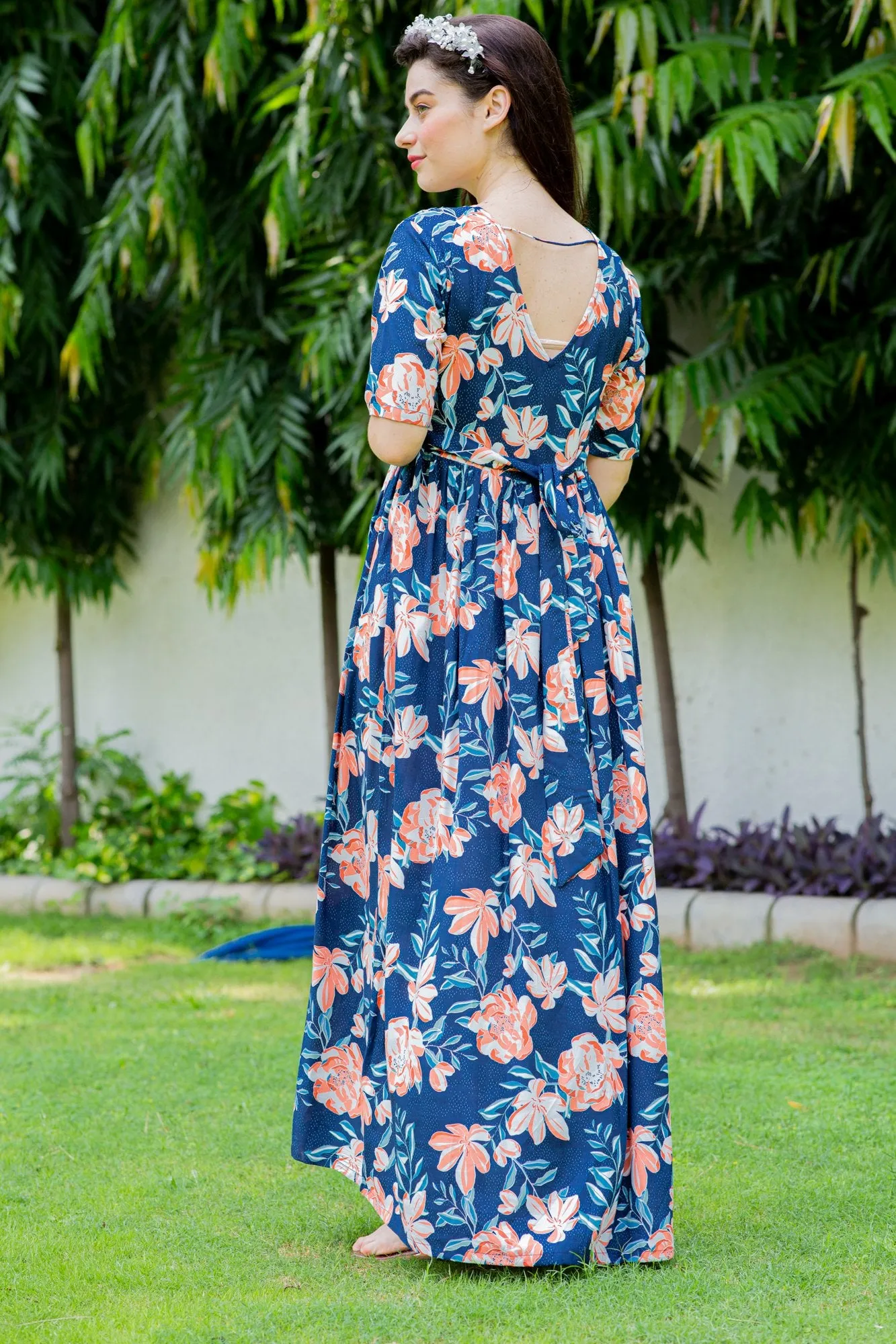 Mermaid Floral Maternity & Nursing Wrap Dress