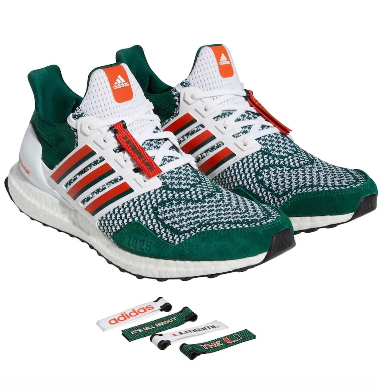 Miami Hurricanes adidas Ultraboost 1.0 Shoe / Sneakers - Green/Orange