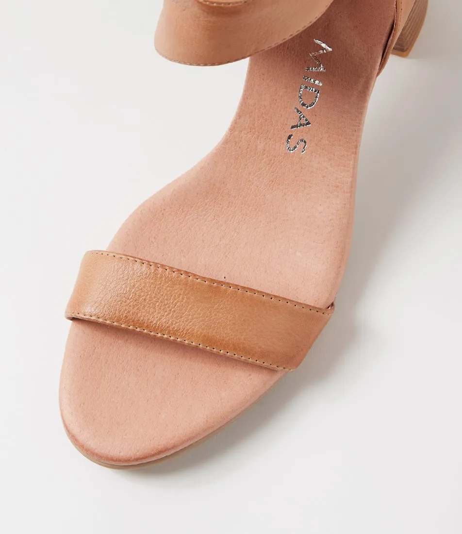 MIDAS Seggy Dark Tan Leather Sandals