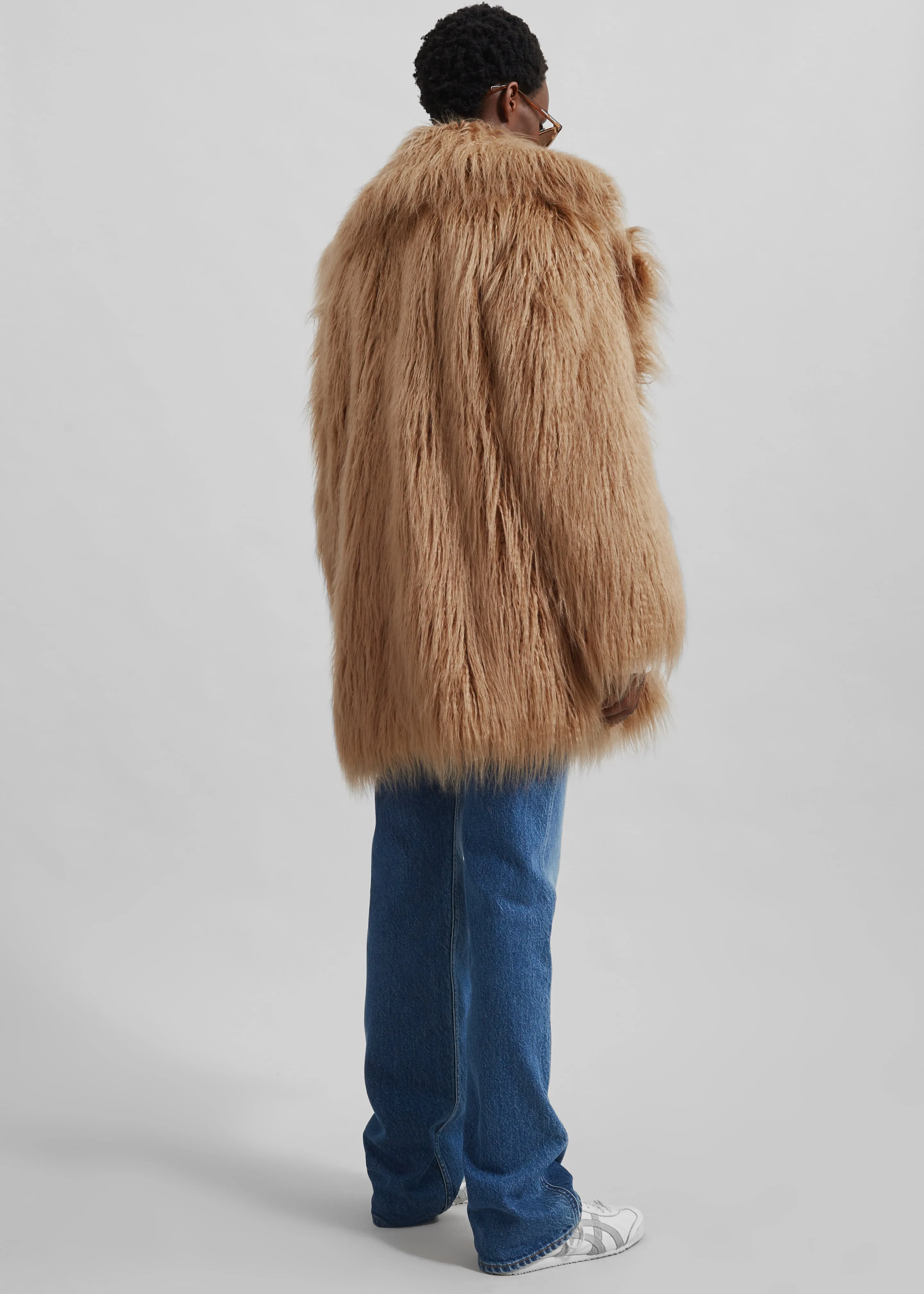 Miley Faux Fur Jacket - Camel