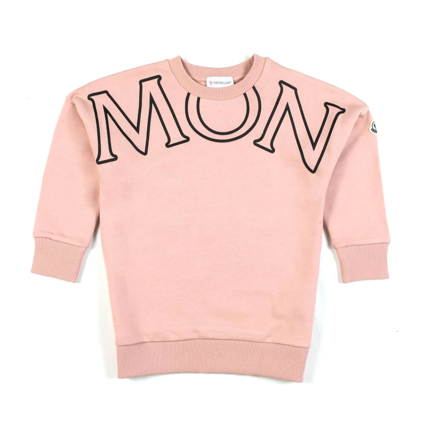 Moncler Antique Pink Sweatshirt With Logo For Girls