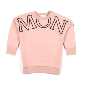 Moncler Antique Pink Sweatshirt With Logo For Girls