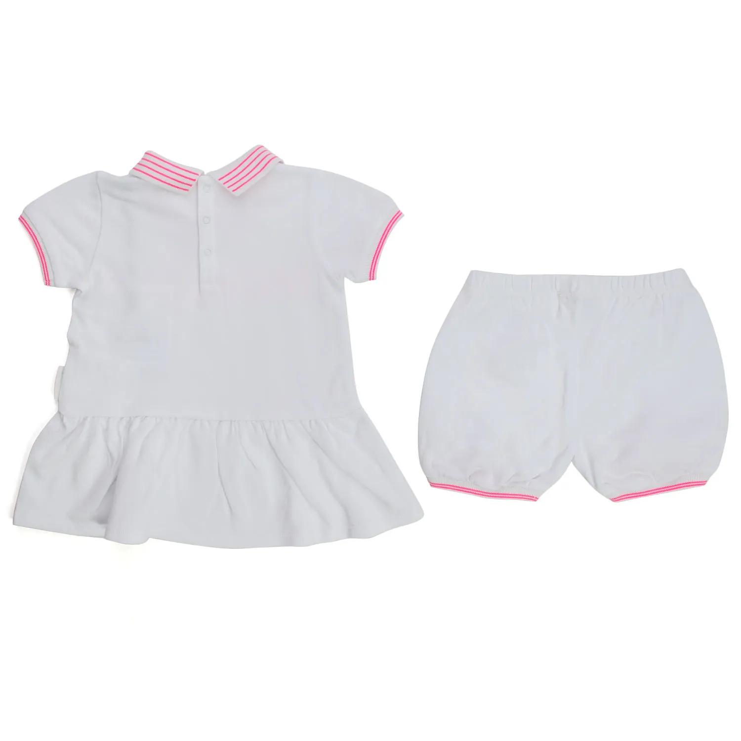 Moncler Baby Girl Fluo Pink Logo Set