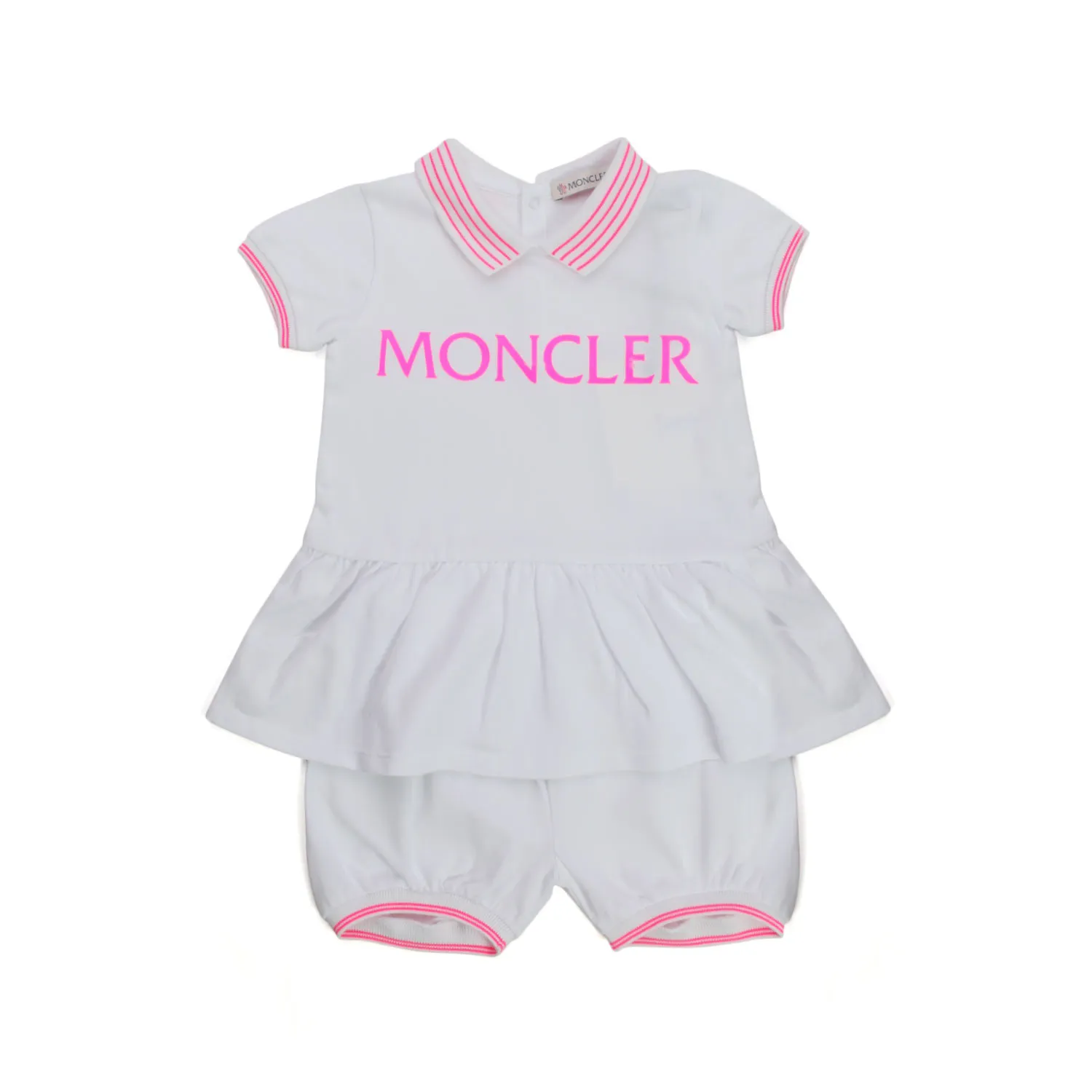 Moncler Baby Girl Fluo Pink Logo Set