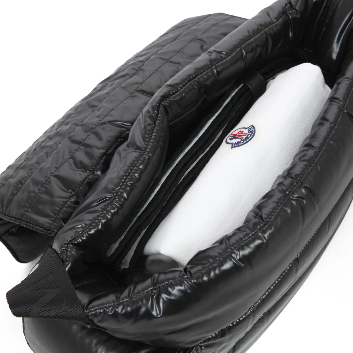 Moncler Black Changing Bag In Quilted Nylon