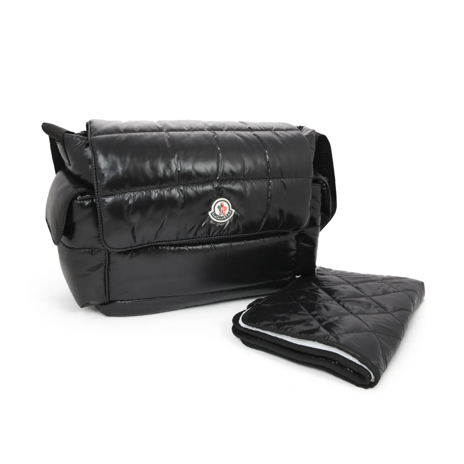 Moncler Black Changing Bag In Quilted Nylon