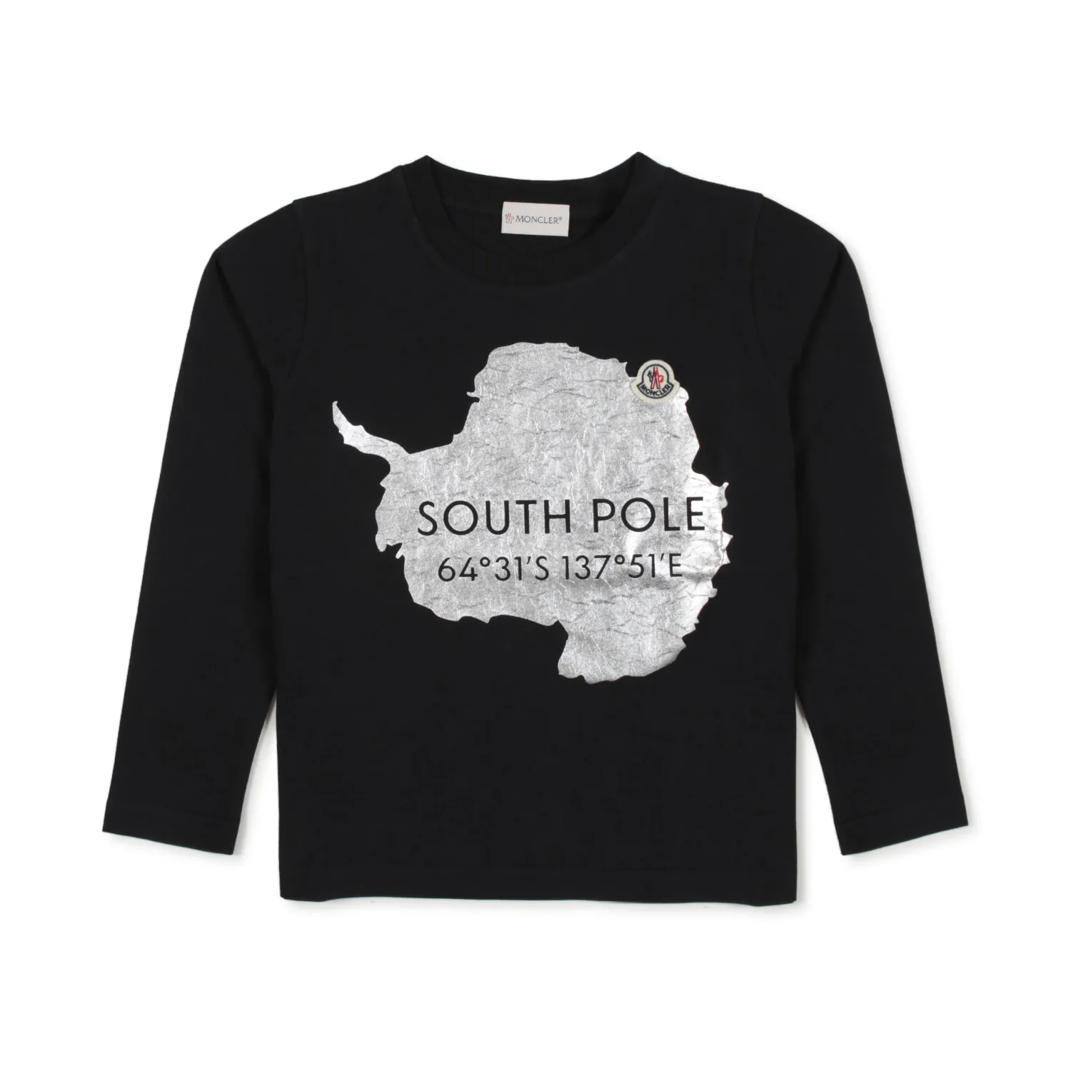 Moncler Black Long Sleeve T-Shirt With South Pole Print