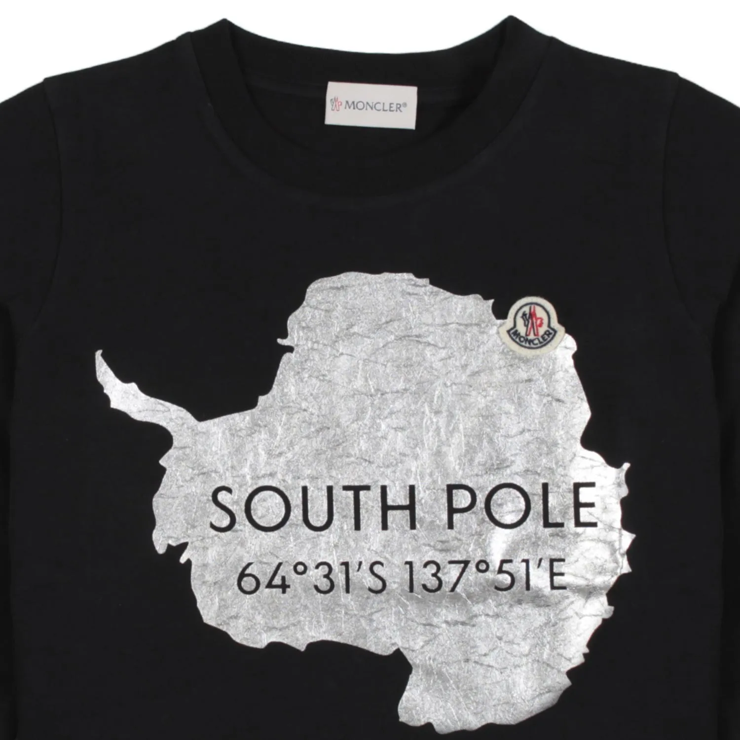 Moncler Black Long Sleeve T-Shirt With South Pole Print