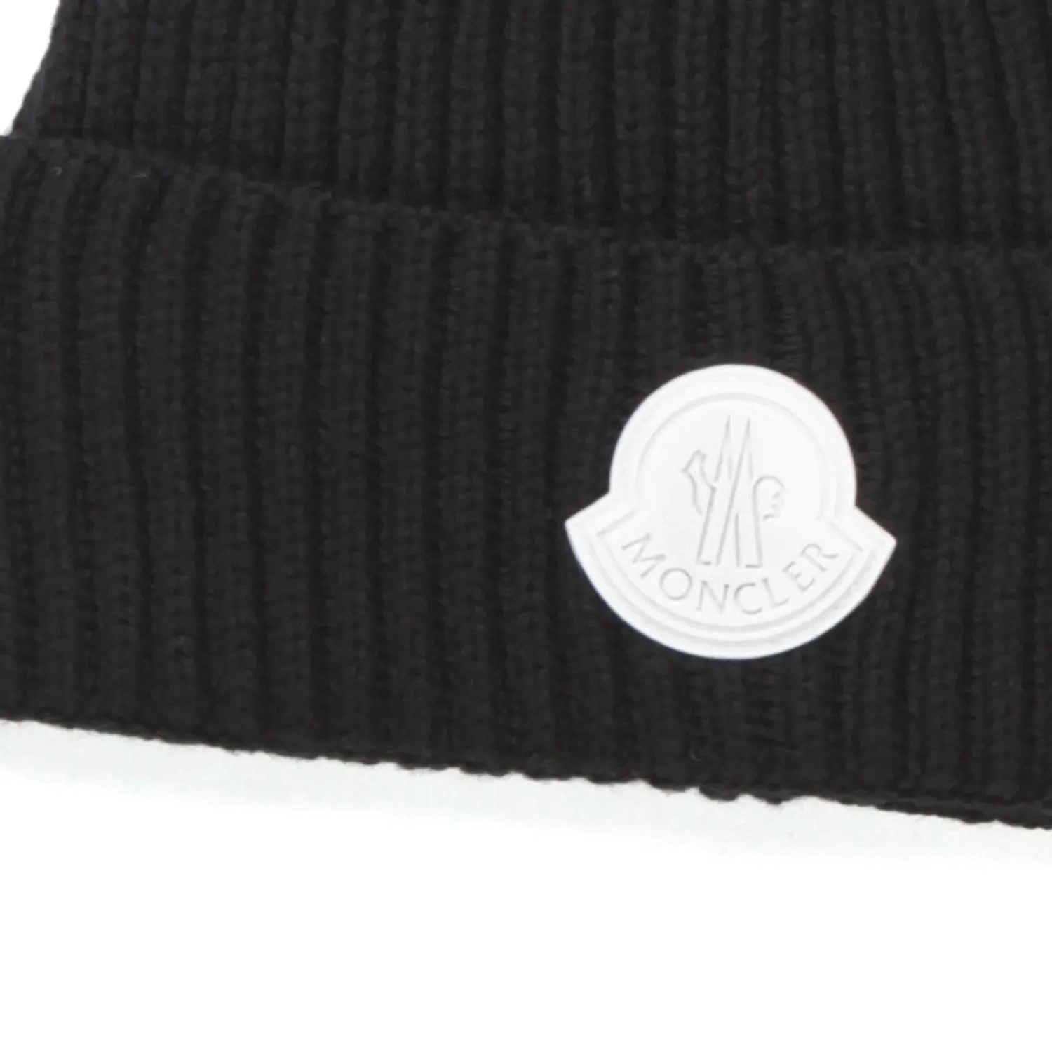 Moncler Black Wool Hat For Boy And Girl